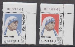 Europa Cept 1996 Albania Mother Theresa 2v (corners, Sheet Number) ** Mnh (46104A) - 1996