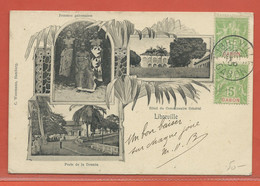 GABON CARTE POSTALE TIMBREE DE 1906 DE LIBREVILLE POUR CHAMBORD FRANCE - Lettres & Documents