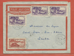 GABON LETTRE PAR AVION DE 1939 DE LIBREVILLE POUR SAINT SEVER FRANCE - Storia Postale