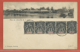 GABON CARTE POSTALE TIMBREE DE 1906 DE LIBREVILLE - Storia Postale
