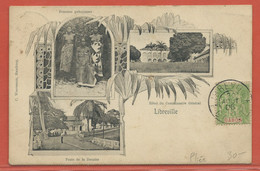 GABON CARTE POSTALE TIMBREE DE 1906 DE LIBREVILLE (PLIEE) - Cartas & Documentos