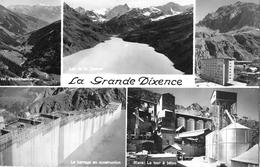 LA GRANDE DIXENCE → Mehrbildkarte, Bauphase, Stausee, Val D'Hérémence Anno 1958 - Hérémence