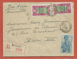 OUBANGUI LETTRE RECOMMANDEE DE 1935 DE BANGUI POUR PARIS FRANCE - Storia Postale
