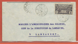 GABON BANDE JOURNAL DE 1936 DE N' GOMO POUR LAMBARENE - Cartas & Documentos