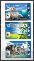 FINLAND- 2016- WWF- Endangered Species- Self Adhesive M/S- Saima Ringed-seal,Pygmy Damselfly,Lesser Goose - Used Stamps