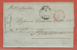 GUADELOUPE LETTRE DE 1854 DE POINTE A PITRE POUR BORDEAUX FRANCE - Briefe U. Dokumente