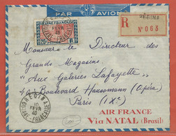 GUYANE LETTRE RECOMMANDEE CENSUREE DE 1940 DE REGINA POUR PARIS FRANCE - Covers & Documents