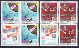 Yugoslavia 1990 Eurosong Zagreb Mi#2417-2418 Mint Never Hinged Three Sets With Label - Unused Stamps