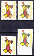 Yugoslavia Republic Red Cross 1961 Mi#26 A And B And Porto Mi#22 A And B - Perforated And Imperf, Mint Never Hinged - Ungebraucht