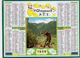 LOT  DE  6  CALENDRIERS  ALMANACH  DES  POSTES  N10 - Grand Format : 1961-70