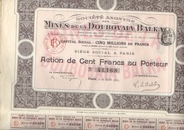 MINES DE LA DOUBOVAIA BALKA  -LOT DE 6 ACTIONS DE 100 FRS  - ANNEE 1913 - Mineral