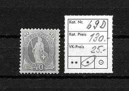 1882 - 1906 STEHENDE HELVETIA Gezähnt →  Super Stück     ►SBK-69D*◄ - Unused Stamps