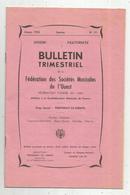 JC , Bulletin Trimestriel De La Fédération Des Sociétés Musicales De L'Ouest ,1953, 12 Pages , 3 Scans , Frais Fr 1.95 E - Musica