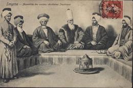 YT FM N5 CAD Bureau Français à L'étranger Smyrne Turquie D'Asie 23 Juil 09 CPA Smyrne Assemblée Secrétaires Impériaux - 1837-1914 Smyrne