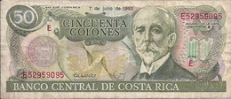 BANCONOTA  Da  50  COLONES  PESO -  Banco Central De Costa Rica  -  Anno 1993 - Costa Rica