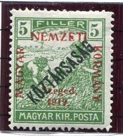 HUNGARY (SZEGED) 1919 Harvesters 5 F. Overprinted Köztarsasag LHM / *.  Michel 29 - Szeged