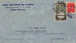 1952 , PORTUGAL , SOBRE CIRCULADO , RESTAURADORES / LISBOA - ERNSTTHAL , CORREO AÉREO - Cartas & Documentos