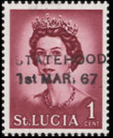 ST.LUCIA 1967 Q2 1c OVPT:Statehood PROOF UNISSUED - St.Lucia (...-1978)