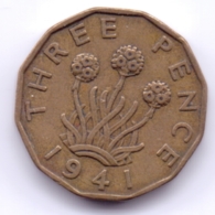 GREAT BRITAIN 1941: 3 Pence, KM 849 - F. 3 Pence