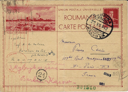 1942- WWII- C P E P 12 Lei De Campina Pour Paris -censures Roumaine Et Allemande - World War 2 Letters