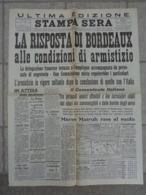 GIORNALE: ULTIMA EDIZIONE (STAMPA SERA) ANNO 74 - N.150 - TORINO, SABATO-DOMENICA 22-23 GIUGNO 1943-XVIII - Guerra 1939-45