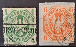 PREUSSEN / PRUSSIA 1861 - Canceled - Mi 14, 15 - 4pf 6pf - Usados