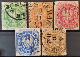 PREUSSEN / PRUSSIA 1867 - Canceled - Mi 22-26 - Complete Set! - Usados