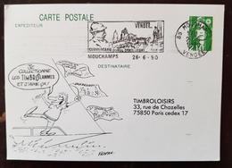 FRANCE 1ere Guerre Mondiale. Flamme Illustrée Sur Entier Postal CLEMENCEAU à MOUCHAMPS Vendée  26/6/1990 - WO1
