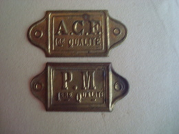 Lot 9 Petites  PLAQUES EN CUIVRE Ou LAITON  A.C.F  1ére Qualité   SERRURERIE - Strumenti & Vernici