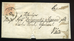 PEST 1858. 3Kr-os Levél, Tartalommal Gróf Benyovszky Zsigmondnak Vácra Küldve - Used Stamps