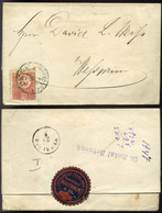 PEST 1871. Levél, Céges Levélzáróval, Mauthner - Oblitérés