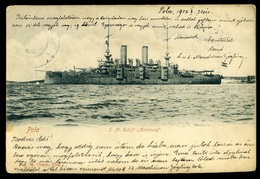 K.u.K. HADITENGERÉSZET 1902.Pola Képeslap,SMS Habsburg - Hungría