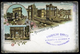 ROMA 1900. Litho Képeslap, öt Bélyeggel Budapestre - Andere & Zonder Classificatie