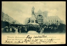 BUDAPEST 1900.Keleti Pályaudvar, ünnepség, Régi Képeslap - Hongarije
