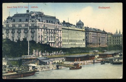 BUDAPEST Hotel Ritz, Rakpart Régi Képeslap - Hungary