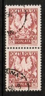 POLAND   Scott # J 121 VF USED VERTICAL PAIR (Stamp Scan # 586) - Segnatasse