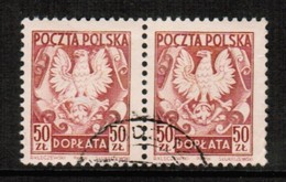 POLAND   Scott # J 121 VF USED HORIZONTAL PAIR (Stamp Scan # 586) - Portomarken