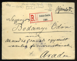 ÓKÍGYÓS 1893. Ajánlott Levél Aradra Küldve, Wenckheim Család - Used Stamps