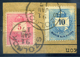 SZOLNOK 5Kr + 10Kr (markáns Festék Hiány) Szép Bélyegzés - Used Stamps