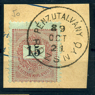 ROZSNYÓ Pénzutalvány 15Kr Szép Bélyegzés - Used Stamps