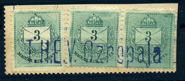 3*3Kr Szép Vasúti Bélyegzéssel - Used Stamps