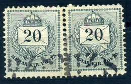 SZIKSZÓ 20Kr Pár Vonal Bélyegzés - Used Stamps