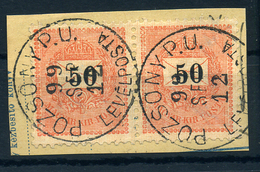POZSONY P.U.Levélposta 50 Kr Pár, Szép Bélyegzés / Station Post 50 Kr Pair, Nice Pmk - Used Stamps
