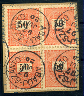 ABAÚJSZÁNTÓ 50Kr Négyestömb, Szép Bélyegzés / 50 Kr Block Of 4 Nice Pmk - Used Stamps