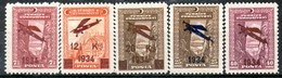 Turkey,1934,airmail Stamps,Mi#980/984,MNH * *,as Scan - Neufs