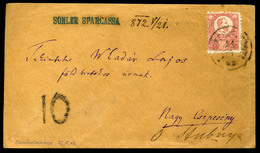 ZÓLYOM 1872. Dekoratív Levél 10kr Portó Bélyegzéssel - Used Stamps