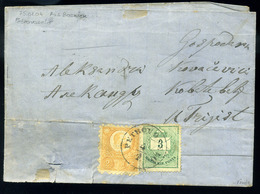 PETROVOSELLO 1875. Réznyomat 2Kr Színesszámú 3Kr Vegyes Bérmentesítés Levélen Triest-be Küldve - Used Stamps