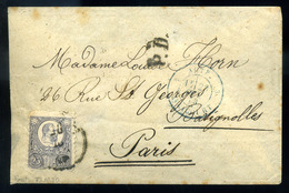 PEST 1873. Réznyomat 25Kr Ajánlott Levélen Párizsba Küldve (kis Foghiba) - Oblitérés
