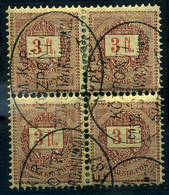 BUDAPEST 3Ft Négyestömb, Távirda Hivatal - Used Stamps
