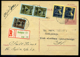 BUDAPEST 1945. 09. Ajánlott, Helyi Kiegészített Díjjegyes Lap - Lettres & Documents